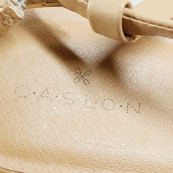 New Caslon Paola Tan Leather Wedge Heel Sandals T19 - Picture 10 of 12